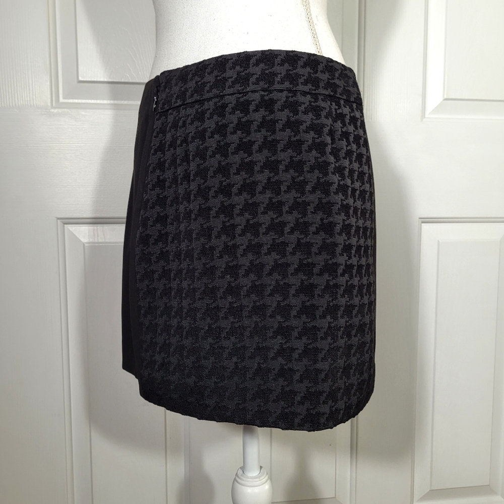 New Black Houndstooth Mini Skirt by RACHEL Rachel Roy Size 8 - Picture 4 of 14